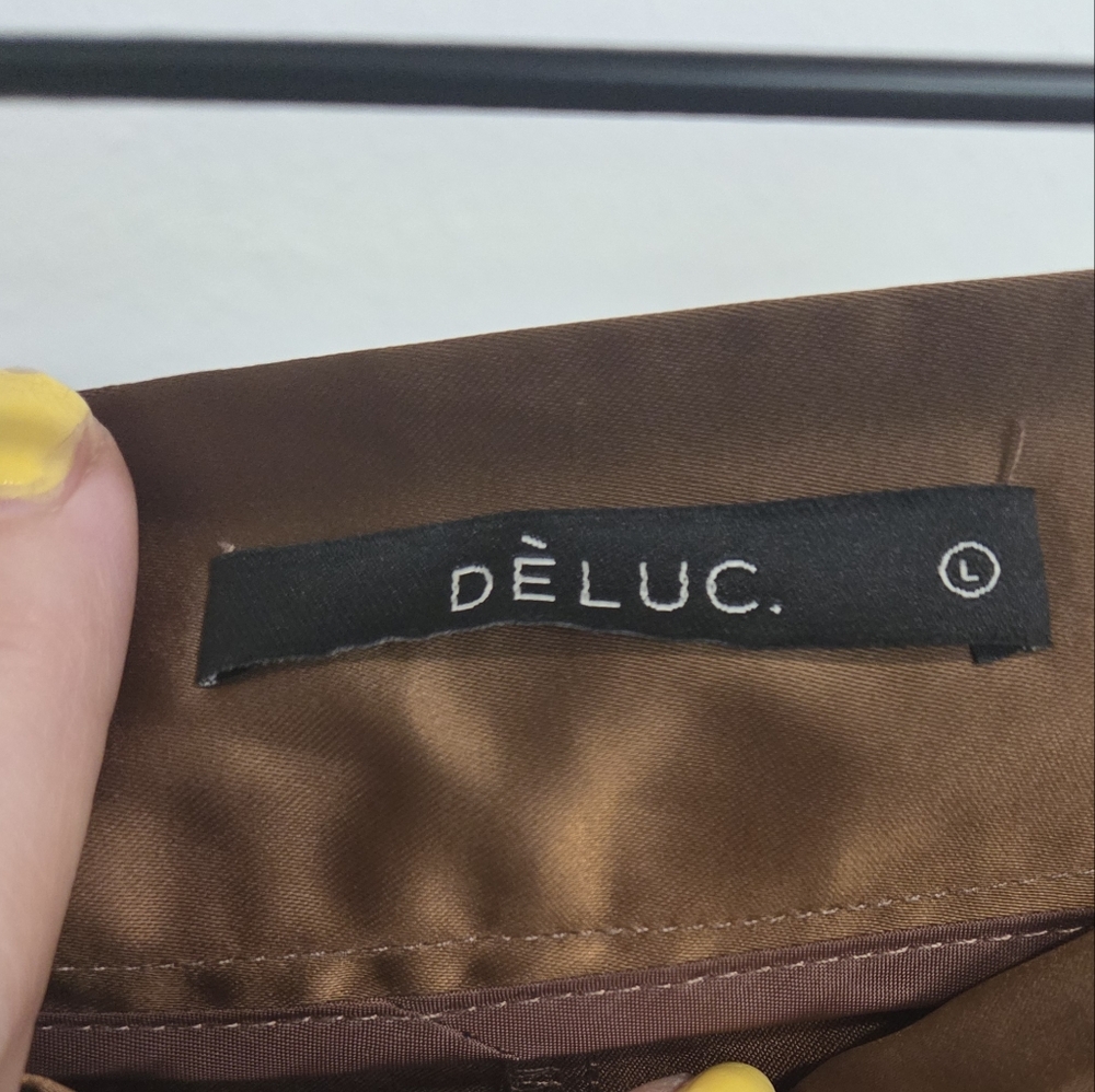 Deluc Elegant Brown Women's Satin Feel Shorts. Size Large. EUC. - Picture 3 of 7